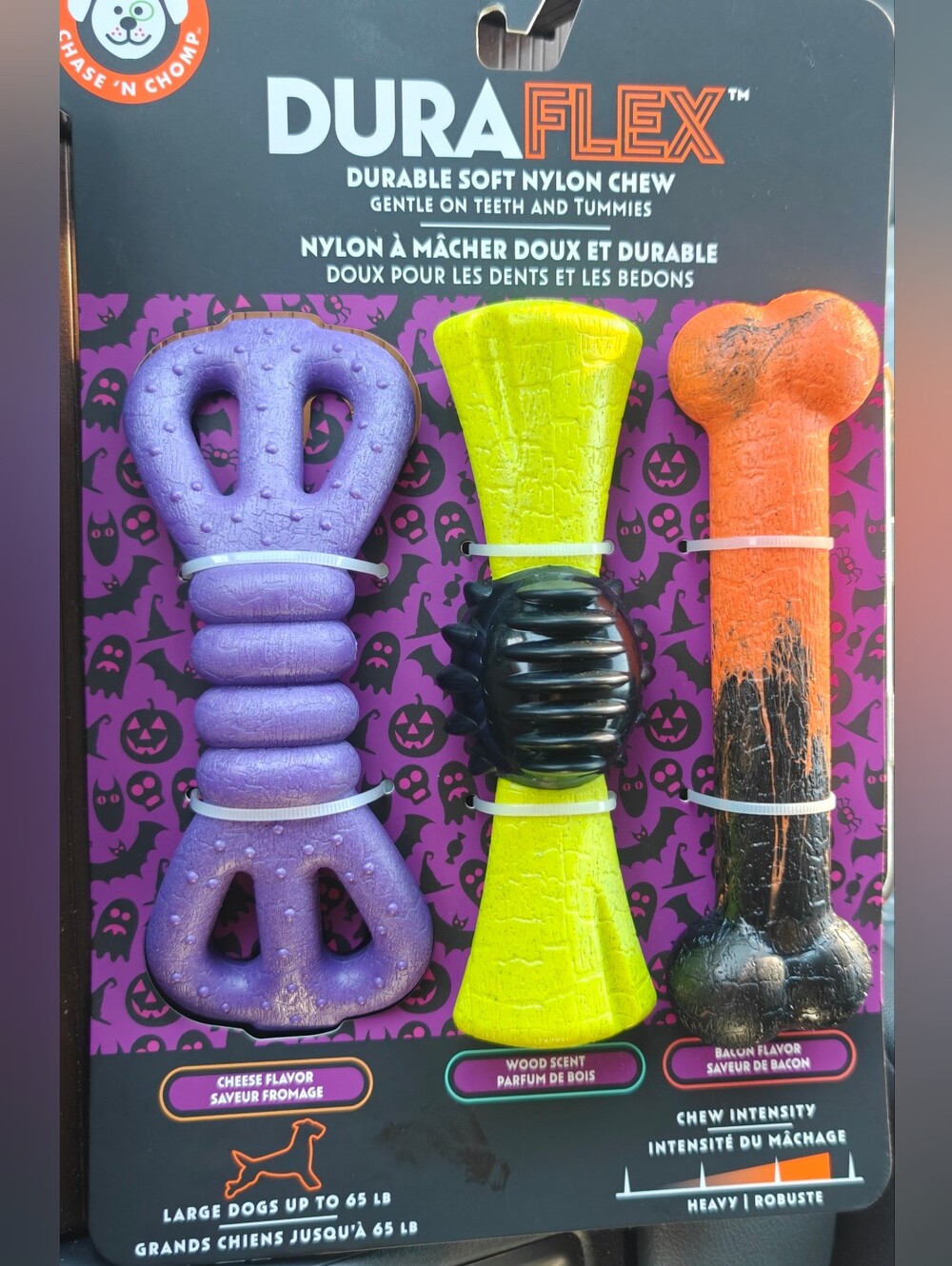Duraflex Three Pack Durable Dog Chewing Toy Set Of 3 Large Dogs